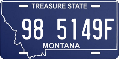 MT license plate 985149F