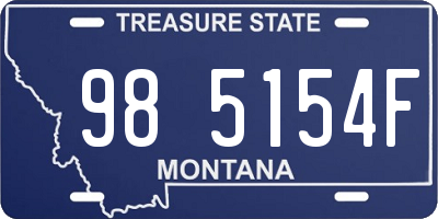 MT license plate 985154F