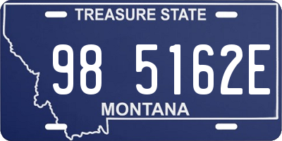 MT license plate 985162E