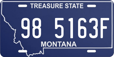 MT license plate 985163F