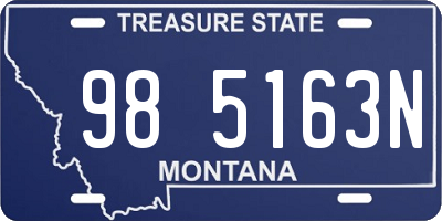 MT license plate 985163N