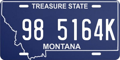 MT license plate 985164K