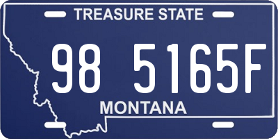 MT license plate 985165F