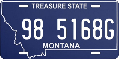 MT license plate 985168G