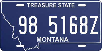 MT license plate 985168Z