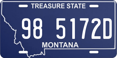 MT license plate 985172D