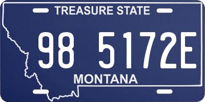 MT license plate 985172E