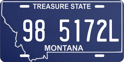 MT license plate 985172L