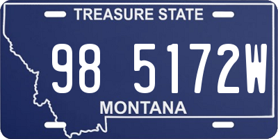 MT license plate 985172W