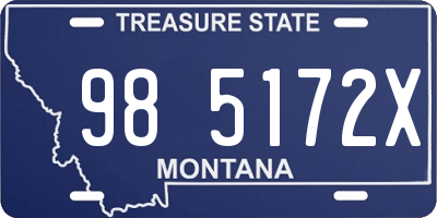 MT license plate 985172X