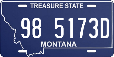 MT license plate 985173D