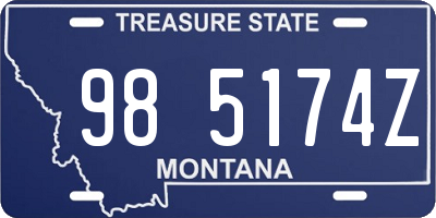 MT license plate 985174Z