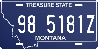 MT license plate 985181Z