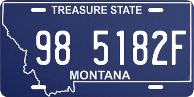 MT license plate 985182F