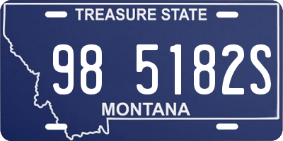 MT license plate 985182S