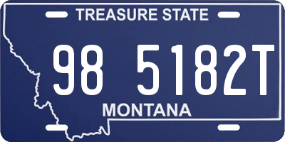 MT license plate 985182T