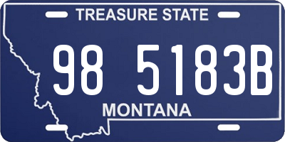 MT license plate 985183B