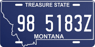 MT license plate 985183Z
