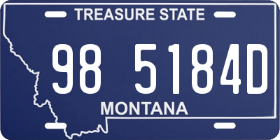 MT license plate 985184D