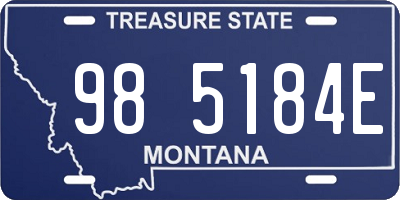 MT license plate 985184E