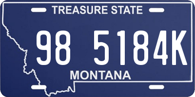 MT license plate 985184K