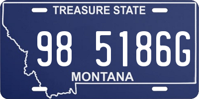 MT license plate 985186G