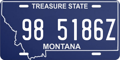 MT license plate 985186Z
