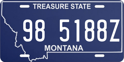 MT license plate 985188Z