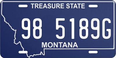 MT license plate 985189G