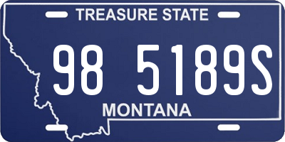 MT license plate 985189S