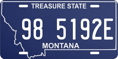 MT license plate 985192E