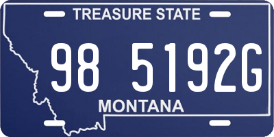 MT license plate 985192G