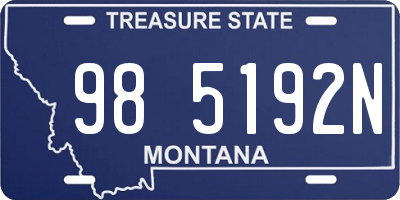 MT license plate 985192N