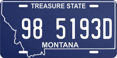 MT license plate 985193D