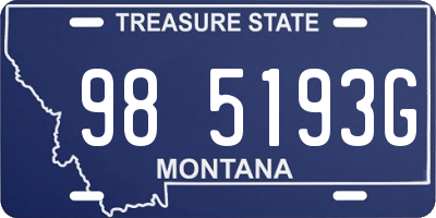 MT license plate 985193G