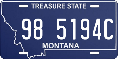 MT license plate 985194C