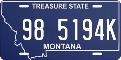 MT license plate 985194K