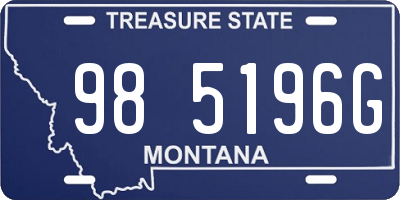 MT license plate 985196G