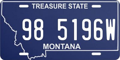 MT license plate 985196W