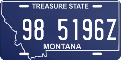 MT license plate 985196Z