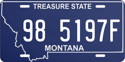 MT license plate 985197F