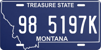 MT license plate 985197K