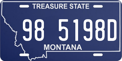 MT license plate 985198D