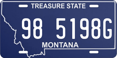 MT license plate 985198G