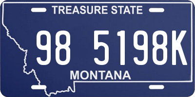 MT license plate 985198K