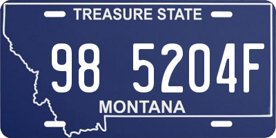 MT license plate 985204F