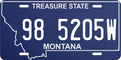 MT license plate 985205W