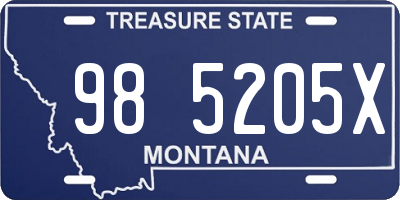 MT license plate 985205X