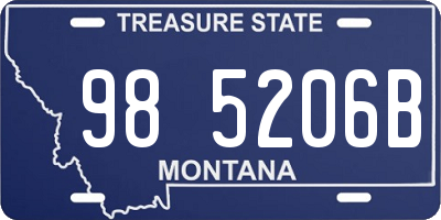 MT license plate 985206B