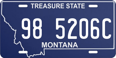 MT license plate 985206C